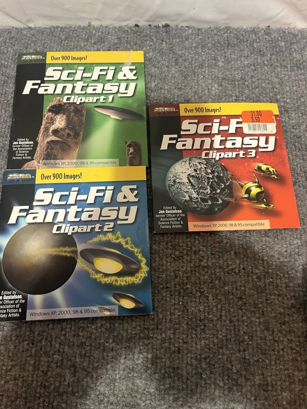 Vintage 1999 Sci-Fi And Fantasy Clipart CD ROM 3 Discs New