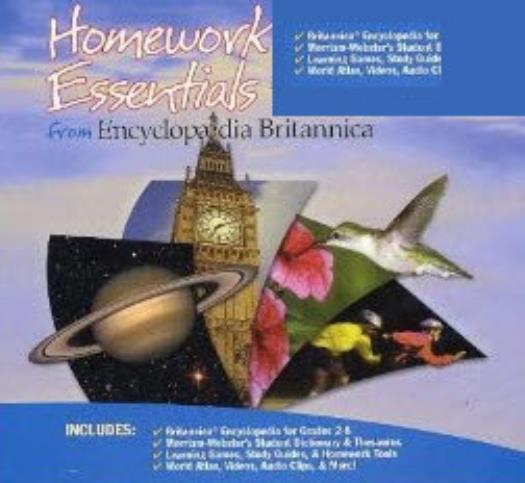 Encyclopaedia Britannica Homework Essentials Plus PC MAC CD home schooling tools