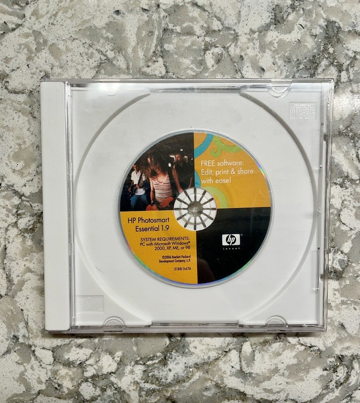 Hp Photosmart Essential 1.9 Software CD – Edit, Print, & Share With Ease! VTG