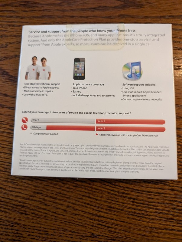 APPLE CARE Protection Plan For iPhone PC + Mac SEALED NEW MC745LL/A 75503 AT&T gallery