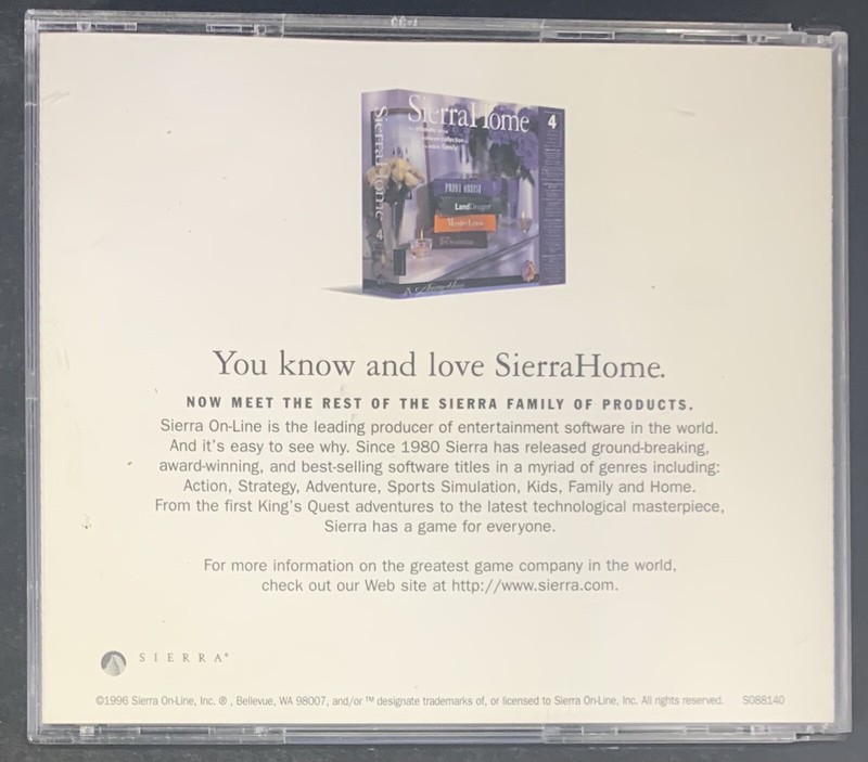 Sierra Home - Print Artist, Land Developer, Master Cook, Encyclopedia (PC, 1996) gallery
