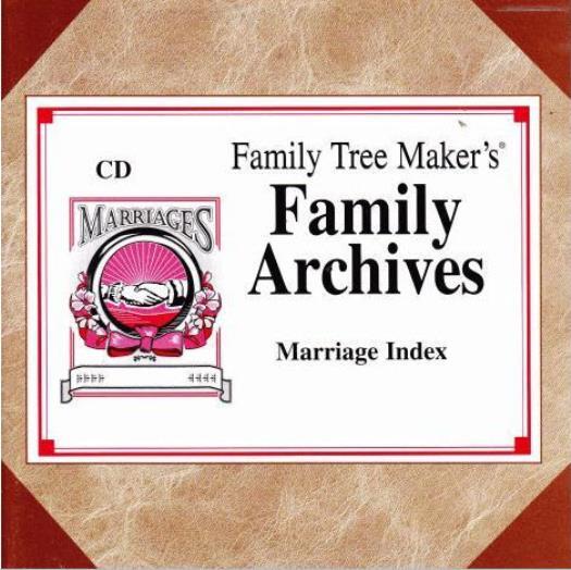 Family Tree Maker Archives Marriage Index: AL GA SC 1641-1944 PC CD genealogy