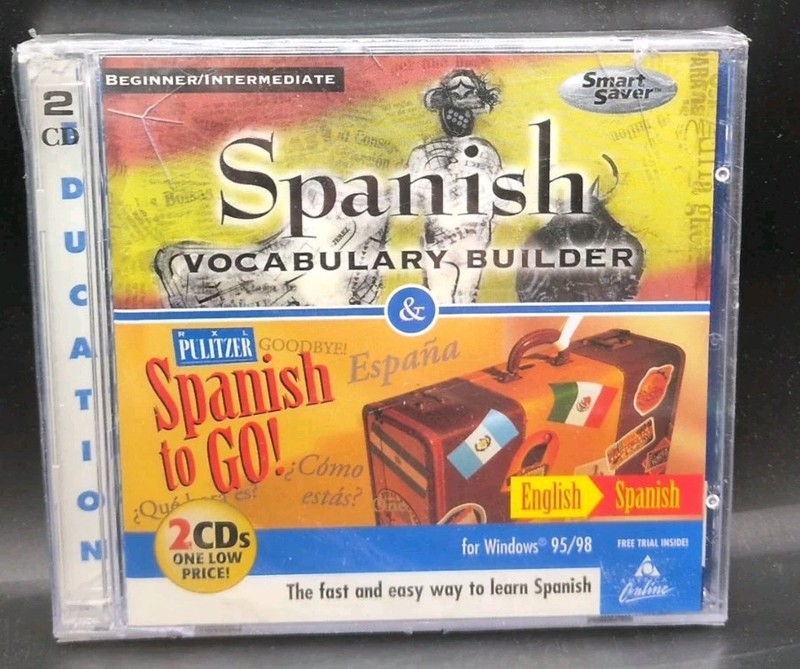 Spanish Vocabulary Builder/Pulitzer Spanish To Go PC CD-ROM NEW B438