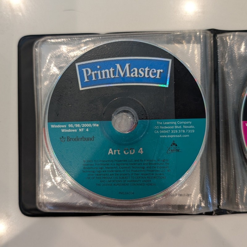Printmaster Platinum 11 Broderbund 8 Disc Set Art Program Windows 95 98 2001 gallery