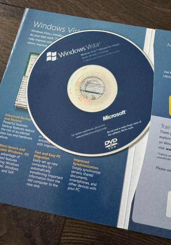 Rare Windows Vista Ultimate Pre-release, Testing 32-bit Disk Microsoft gallery