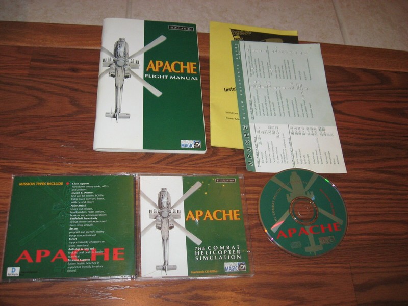 Apache Flight manual and inserts PC Game on CD-ROM