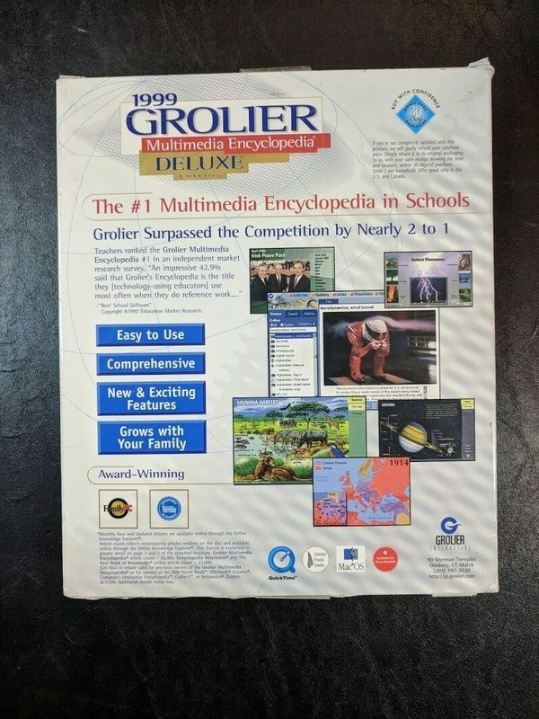 Vintage 1999 Grolier Multimedia Encyclopedia Deluxe Edition for Windows 98 95 gallery