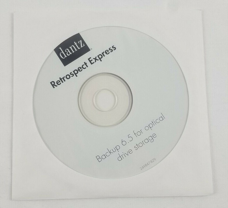 DANTZ Retrospect Express Backup software 6.5 for Optical Drive Storage