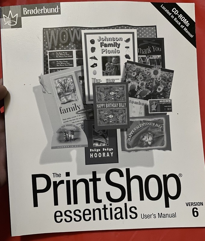 1998 Brøderbund The Print Shop Essentials Version 6 User’s Manual~Vintage