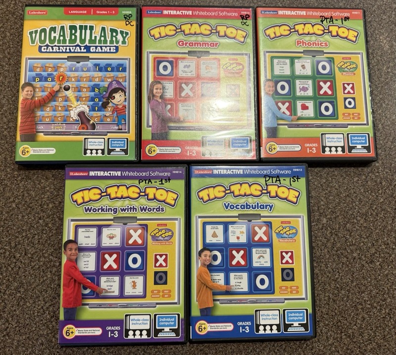 Lot 5 Lakeshore Interactive Educational Games Lot PC/Mac CD Rom Elementary 1 – 3