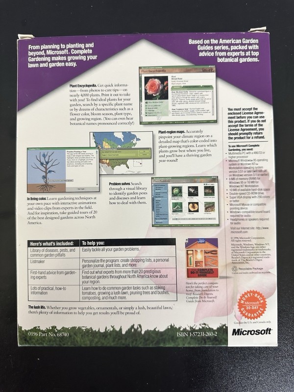 Microsoft Complete Gardening Windows 95 CD-ROM 1996 Vintage PC Software gallery