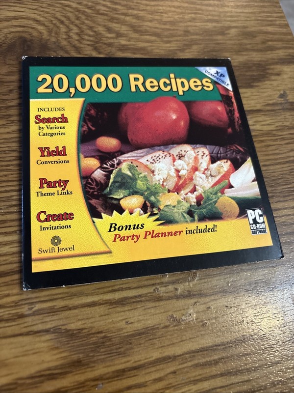 Swift Jewel 20,000 Recipes conversions Party themes, windows CD Rom Software