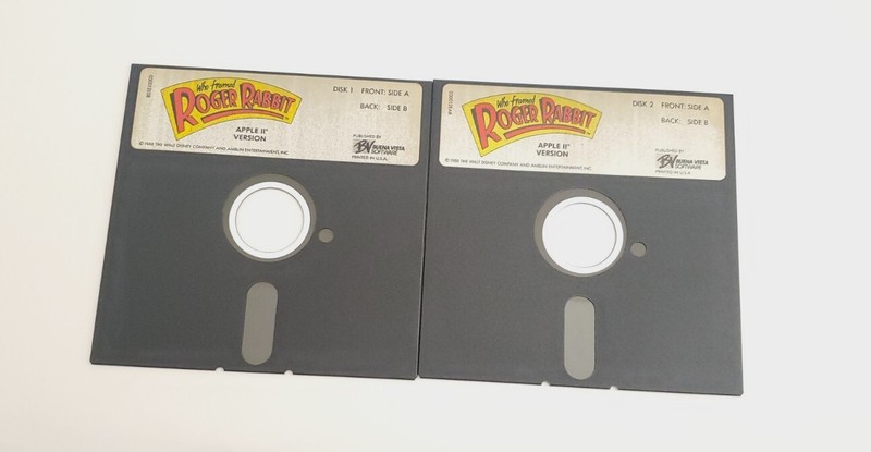 1988 Apple II - Disney & Amblin - Who Framed Roger Rabbit - Disc 1 & 2 - Vintage gallery