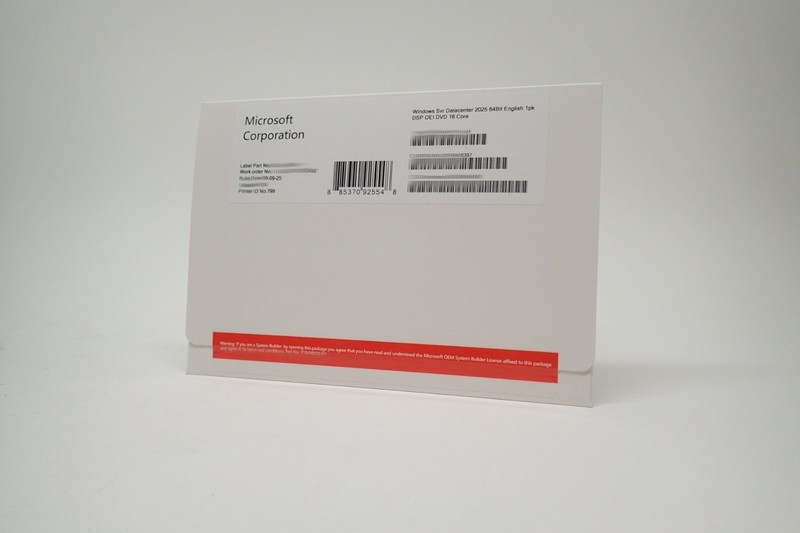 Microsoft Windows Server 2025 Datacenter 16-Core 1PK DVD + KEY Complete Kit