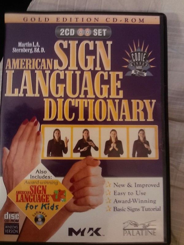 AMERICAN SIGN LANGUAGE DICTIONARY~GOLD EDITION~CD-ROM~ 3 CD SET W/KIDS/SIGNSbonu