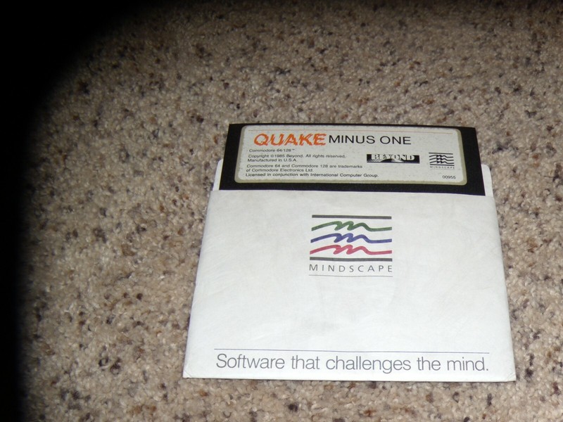 Quake Minus One Commodore 64/128 C64 Game on 5.25″ disk