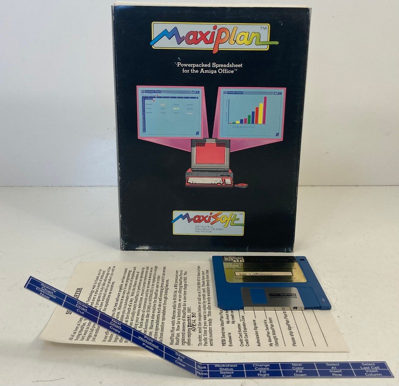 Amiga Maxiplan Program Vintage Software Maxisoft Spreadsheet Analysis