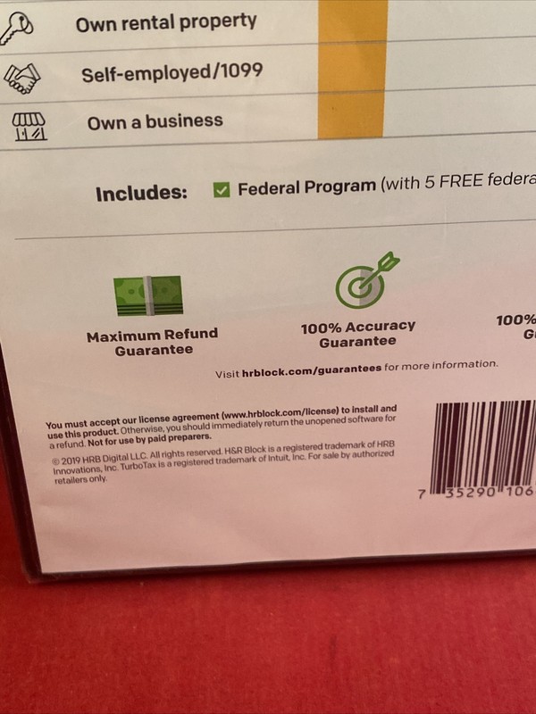 H&R BLOCK Tax Software Basic 2019 for PC/MAC - NEW/SEALED gallery