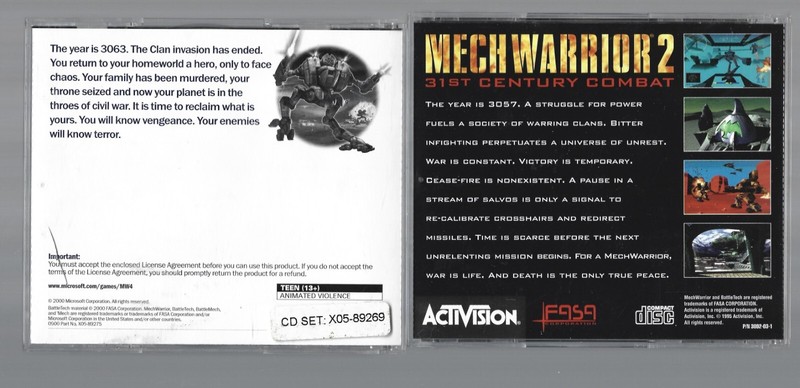 MechWarrior Vengeance PC + MW 2 31st Cent + Exp Pack + Mercenaries 4 Game Bundle gallery