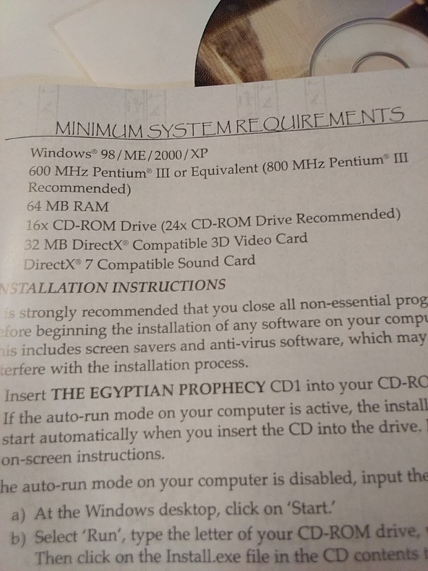 Egyptian Prophecy PC CD Game, A Mystery Lies Waiting...98/ME/2000/XP PC CD gallery