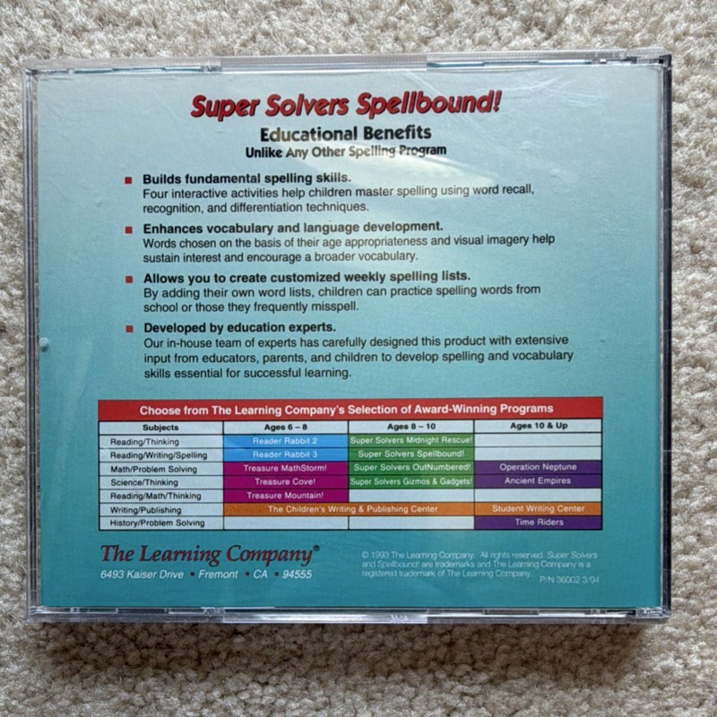 The Learning Company Super Solvers Spellbound CD-ROM MS-DOS Windows 3.1 Reading gallery