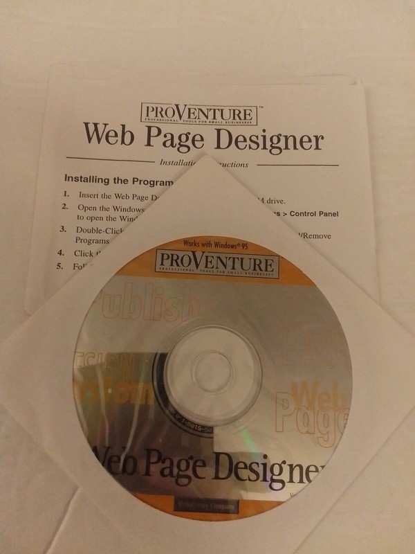 ProVenture Web Page Designer by MySoftware Co. For WIndows 95 to XP LN