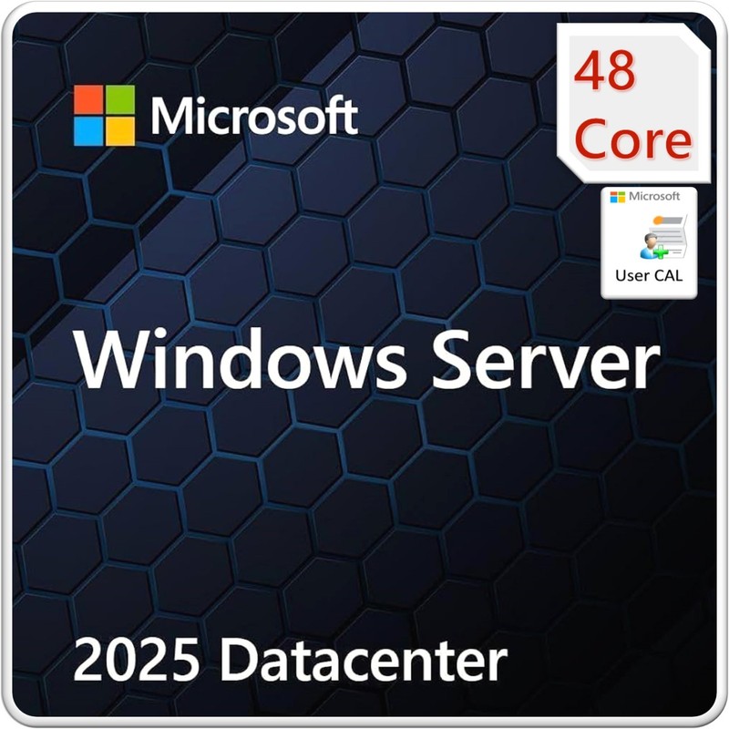 Windows Server 2025 Datacenter, 48 Core with 50 User CALs