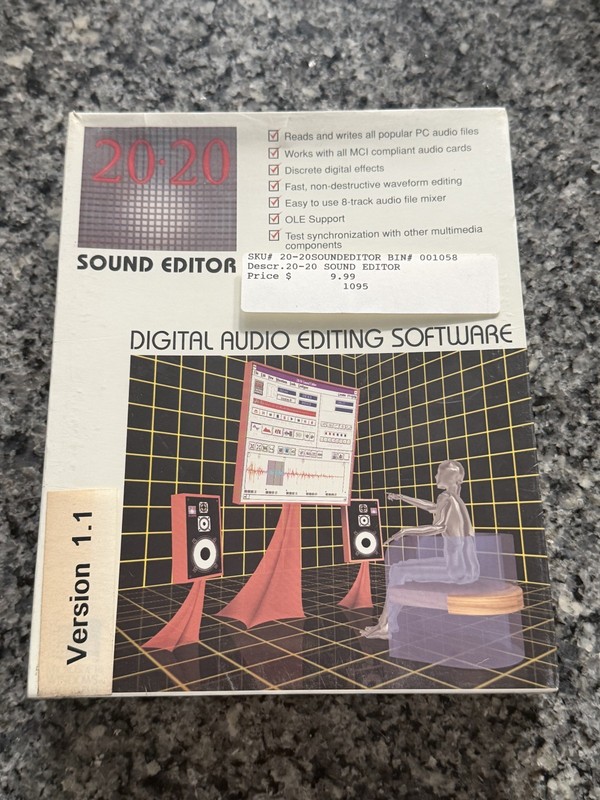 Vintage 20-20 Sound Editor Digital Audio Editing Software version 1.1 NOS SEALED