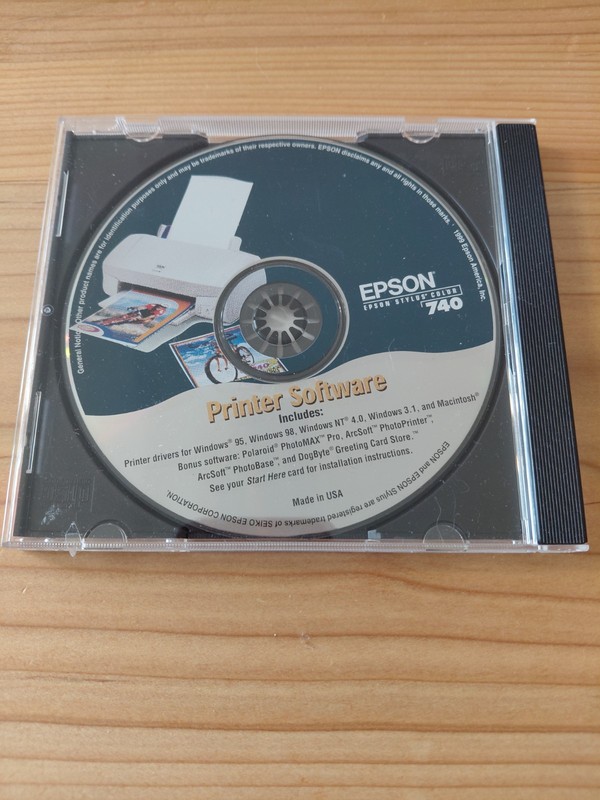 Vintage Epson Stylus Color 740 Printer Software CD-ROM – Windows 95/98 Mac