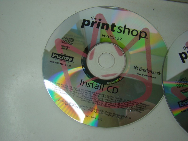 Print Shop Version 22 (PC) with box and 2 CD's Broderbund gallery