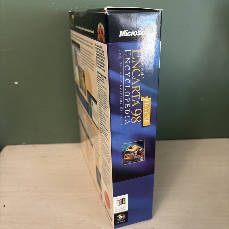Microsoft Encarta 98 Encyclopedia Deluxe Edition PC Windows CD-ROM Sealed gallery