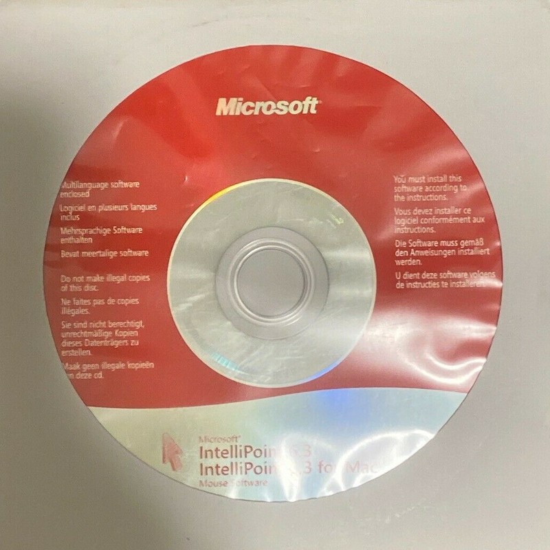 Microsoft IntelliPoint 7.1 Mouse Software for Windows / Mac CD-ROM (2009) New
