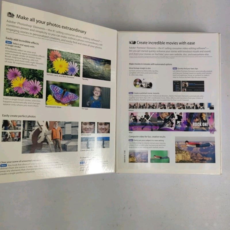 Adobe Photoshop Elements 7 & Premiere Elements 7 Complete 2 Disc CD-Rom Software gallery