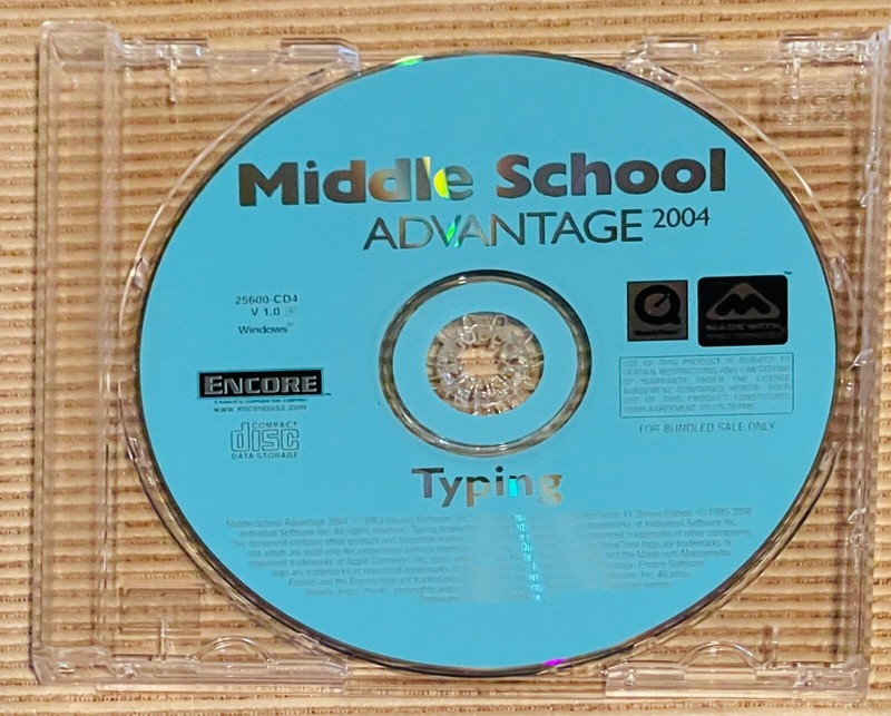 Middle School Advantage TYPING – 2004 CD for Windows – New
