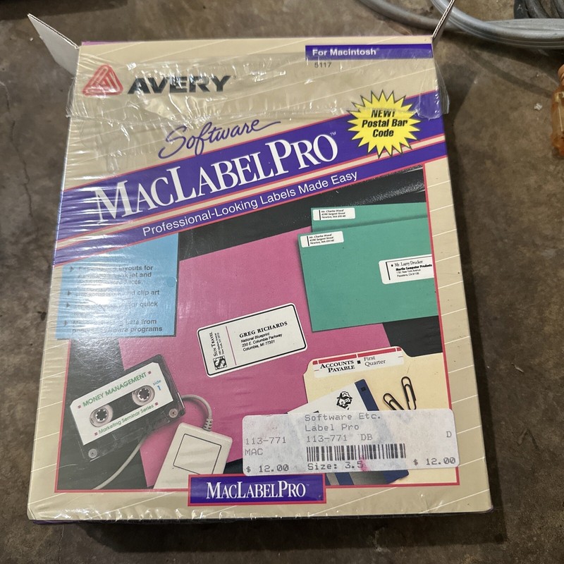 Vintage 1996 Avery Software MacLabelPro 5117 for Macintosh 3.5 Discs #PC