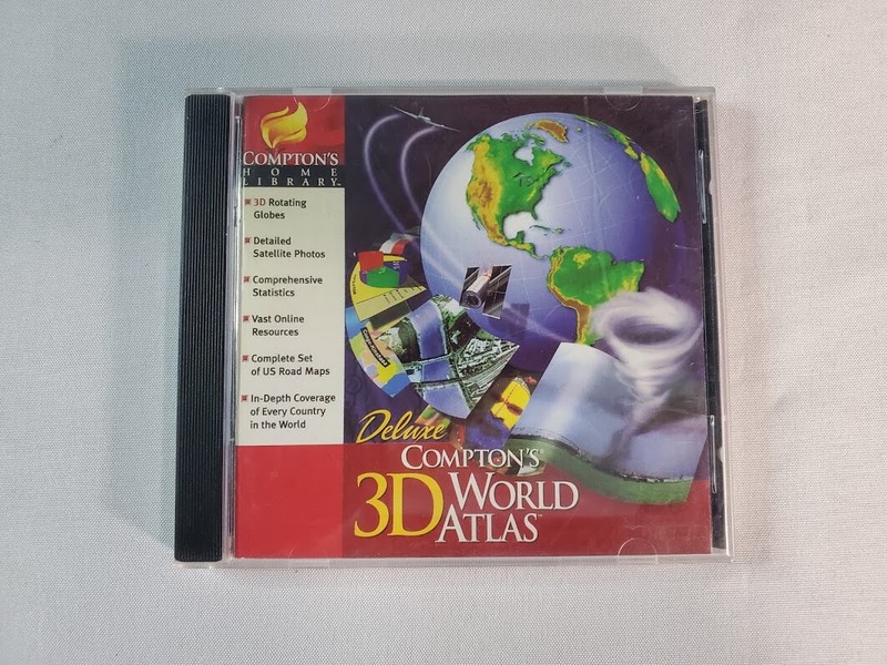 Lot of 3 Vintage PC CD-ROM Software Print Shop, 3D World Atlas, Board & Strategy gallery