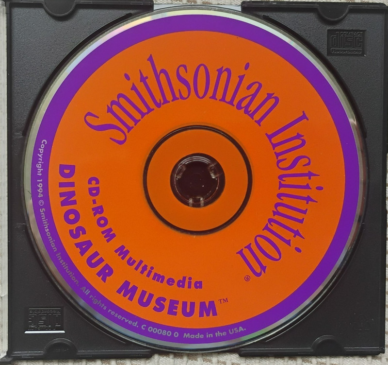 Smithsonian Institution Dinosaur Museum (PC Multimedia, 1994) CD-Rom Disc Only!
