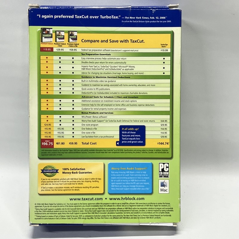 H&R Block Tax Cut Software Premium Federal Windows & Mac CD +Willpower E File! gallery