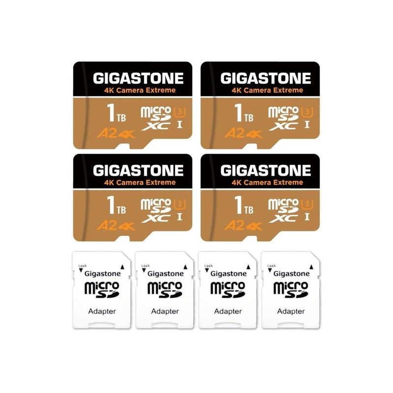 [5-Yrs Free Data Recovery] Gigastone 1TB Micro SD Card 4-Pack, Camera Extreme…