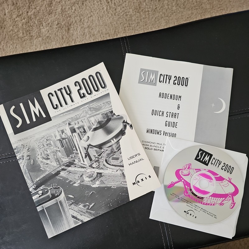 SIM CITY 2000 VINTAGE SOFTWARE AND MANUAL 1995 MAXIS