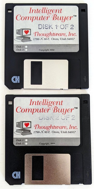 RARE Intelligent Computer Buyer Software Disk from Thoughtware, Vintage 1994!
