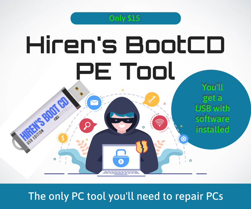 NEW! Hiren’s Boot USB PC Password Reset Disk Recovery Utilities &More
