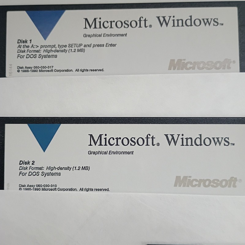 Microsoft Windows Graphical Environment Software DOS 5.25 Floppy Disks Vintage gallery