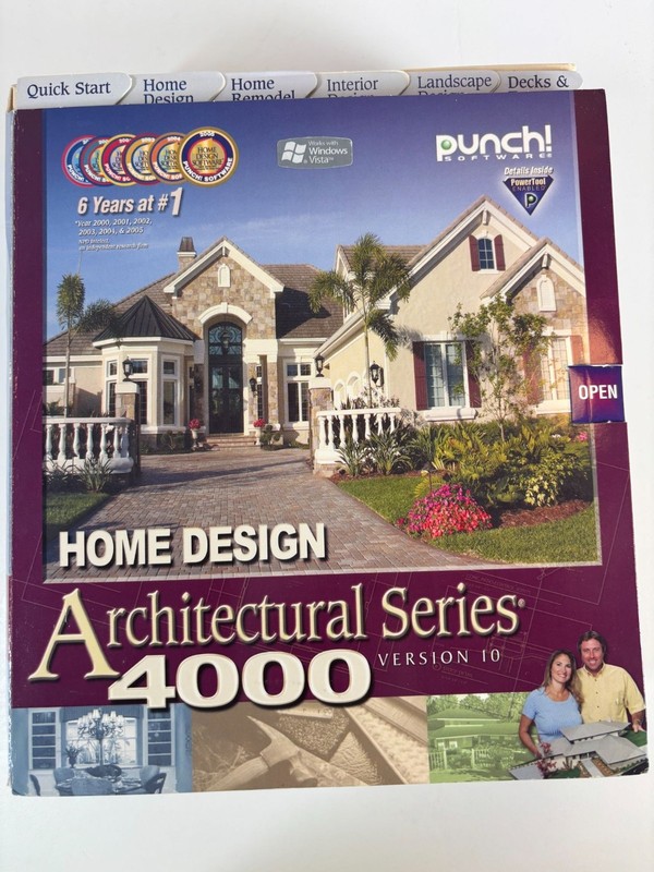 New! Home Design Architectural Series 4000 Version 10 Software Windows Vista