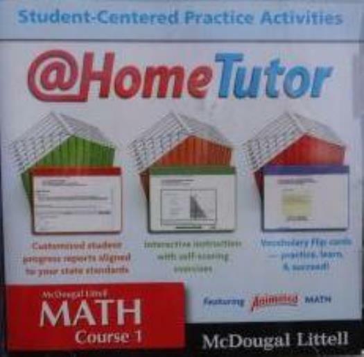 McDougal Littell Math Course 1 @HomeTutor PC MAC CD teaches home tutor program!