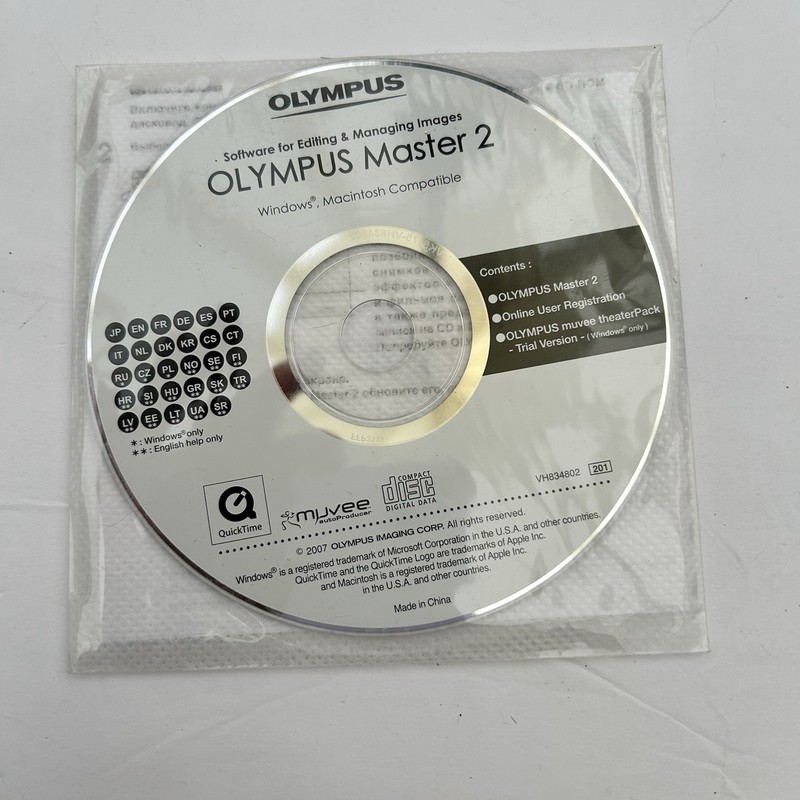 Olympus Master 2 Software CD | Windows & Mac Compatible | Genuine OEM Disc