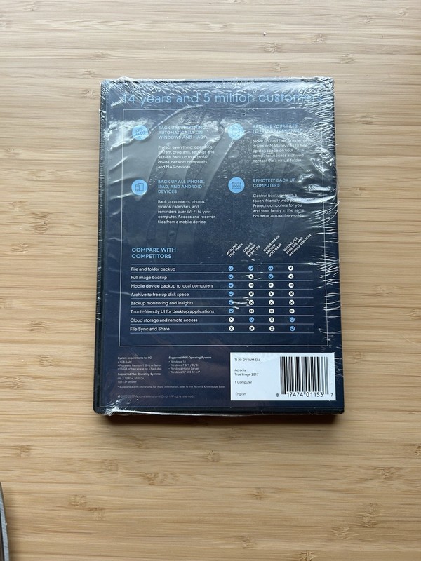 Acronis True Image 2017 Back-Up Software Sealed Lifetime License gallery
