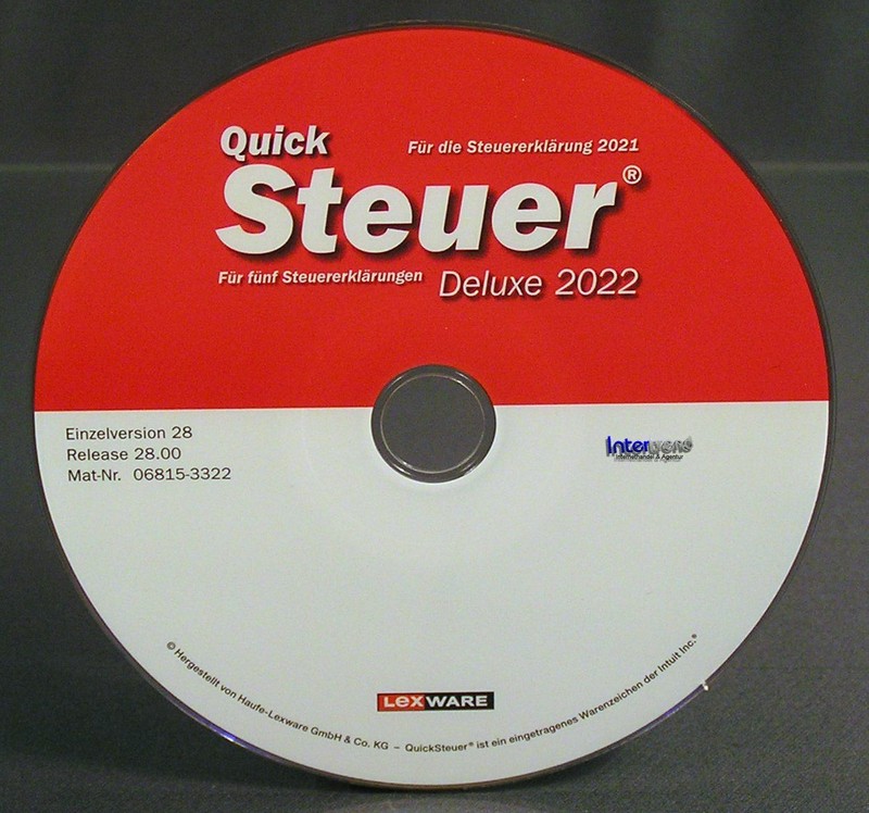 Lexware QuickSteuer Deluxe 2022 Vollversion Box, CD Handbuch Steuerjahr 2021 NEU gallery