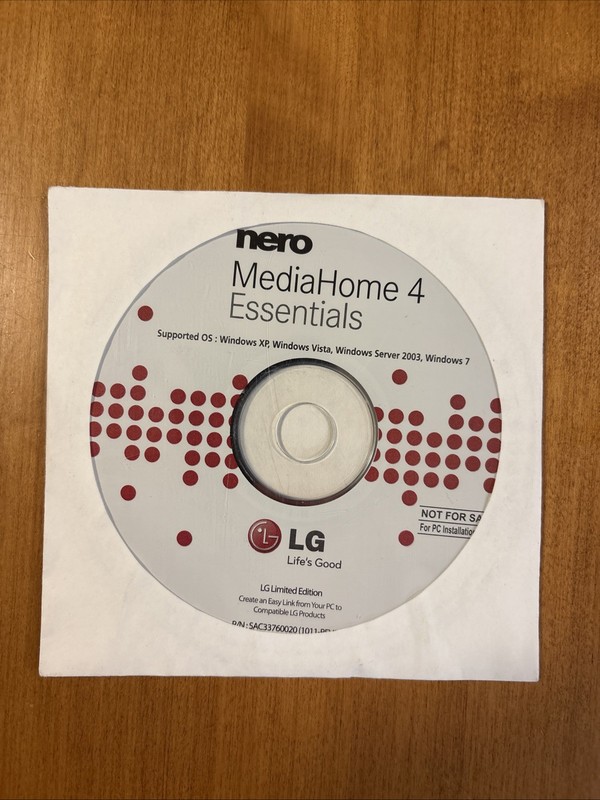 Nero 4 Media Home Essentials Software Disc CD OEM XP Vista Windows NEW SEALED