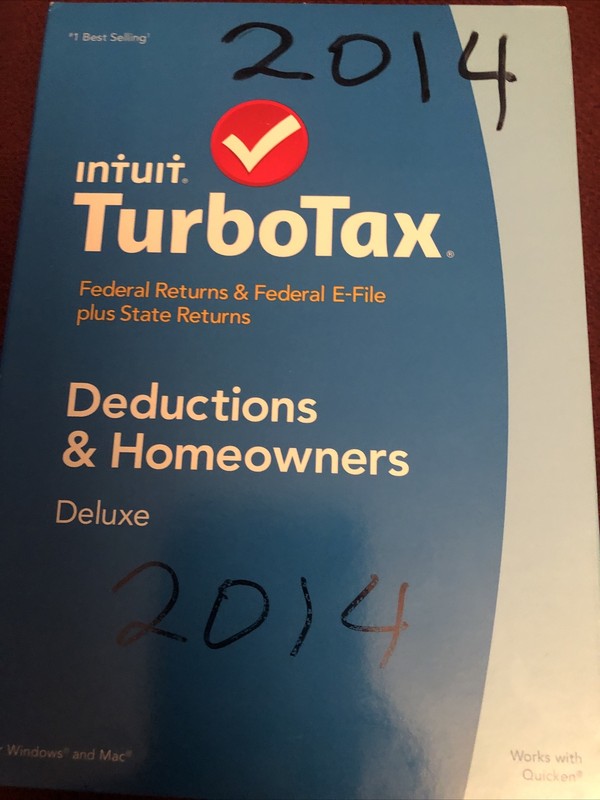 Intuit Turbo Tax 2014 Deluxe Deductions & Homeowners Edition Federal E-File Stat gallery